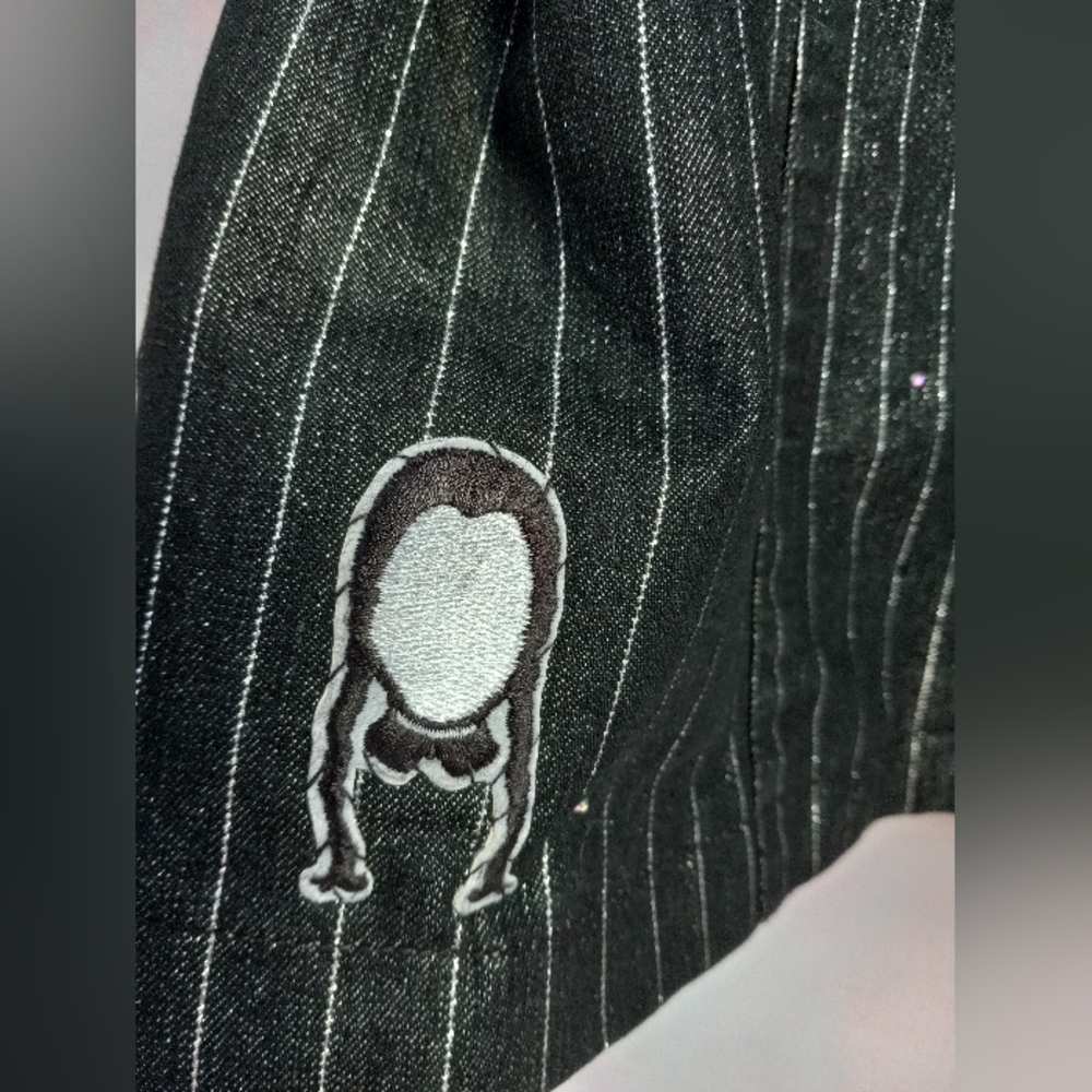 Wednesday Addams custom Rage pinstriped trench coat- SOLD@hosted store - Picture 2 of 16